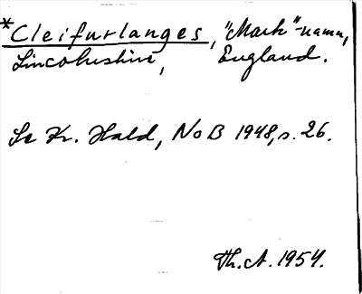 Bild på arkivkortet för arkivposten Cleifurlanges