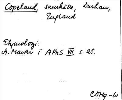 Bild på arkivkortet för arkivposten Copeland