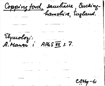 Bild på arkivkortet för arkivposten Coppingford