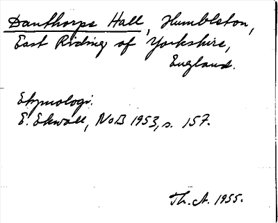 Bild på arkivkortet för arkivposten Danthorpe Hall