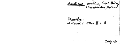 Bild på arkivkortet för arkivposten Danthorpe