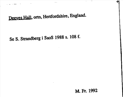 Bild på arkivkortet för arkivposten Deeves Hall