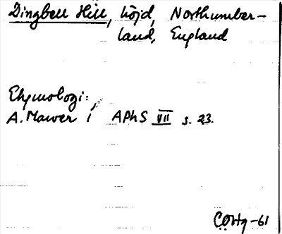 Bild på arkivkortet för arkivposten Dingbell Hill