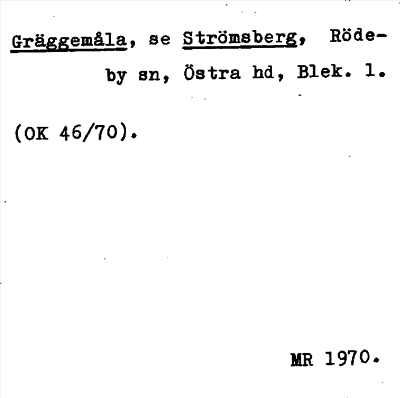 Bild på arkivkortet för arkivposten Gräggemåla, se Strömsberg