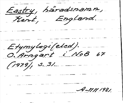 Bild på arkivkortet för arkivposten Eastry