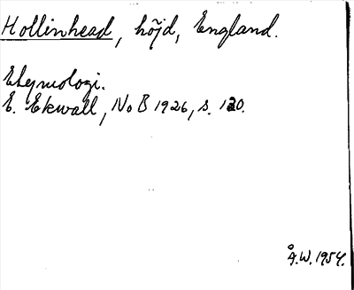 Bild på arkivkortet för arkivposten Hollinhead