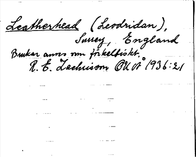 Bild på arkivkortet för arkivposten Leatherhead