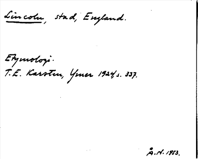 Bild på arkivkortet för arkivposten Lincoln