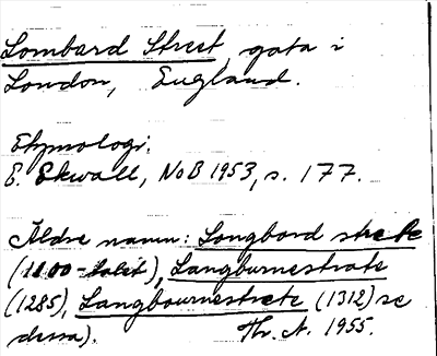 Bild på arkivkortet för arkivposten Lombard Street