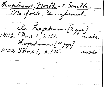 Bild på arkivkortet för arkivposten Lopham, North- o. South