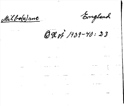 Bild på arkivkortet för arkivposten Milbourne