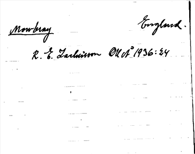 Bild på arkivkortet för arkivposten Mowbray