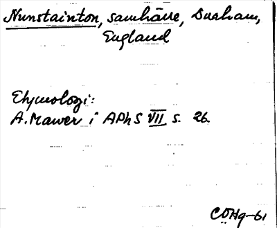 Bild på arkivkortet för arkivposten Nunstainton
