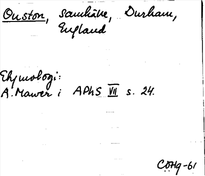 Bild på arkivkortet för arkivposten Ouston