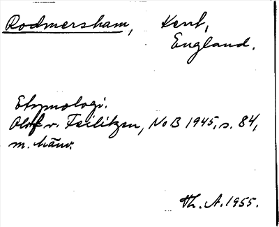 Bild på arkivkortet för arkivposten Rodmersham