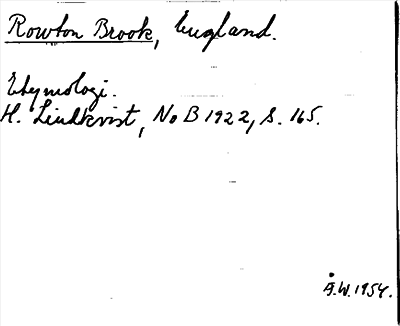 Bild på arkivkortet för arkivposten Rowton Brook