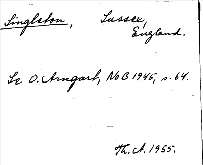 Bild på arkivkortet för arkivposten Singleton