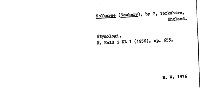 Bild på arkivkortet för arkivposten Solberge Sowbery
