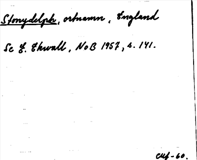 Bild på arkivkortet för arkivposten Stonydelph