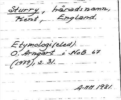 Bild på arkivkortet för arkivposten Sturry