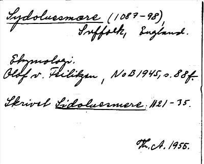 Bild på arkivkortet för arkivposten Sydoluesmære