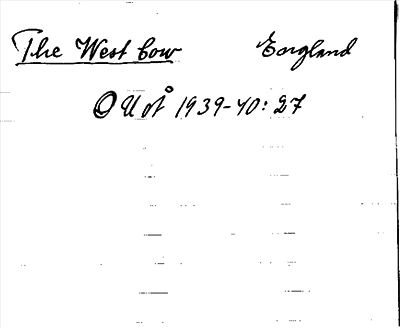 Bild på arkivkortet för arkivposten The West Bow