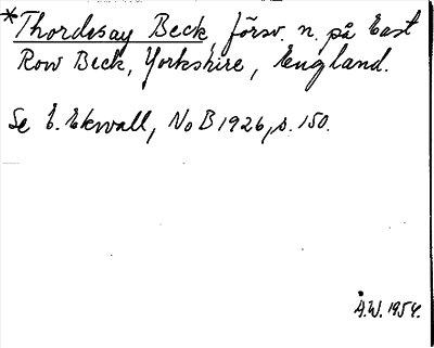 Bild på arkivkortet för arkivposten Thordesay Beck