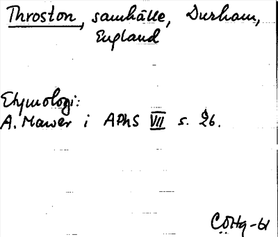 Bild på arkivkortet för arkivposten Throston
