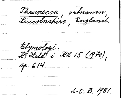Bild på arkivkortet för arkivposten Thrunscoe