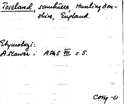 Bild på arkivkortet för arkivposten Toseland