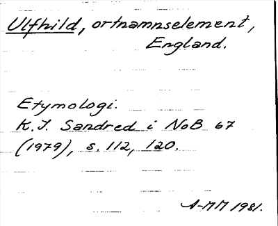 Bild på arkivkortet för arkivposten Ulfhild