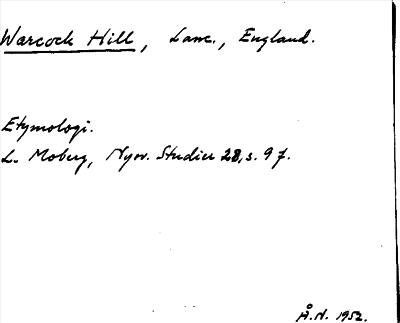 Bild på arkivkortet för arkivposten Warcock Hill