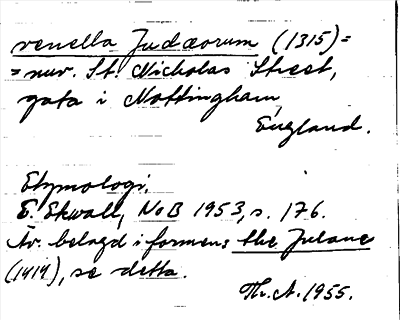 Bild på arkivkortet för arkivposten venella Judæorum