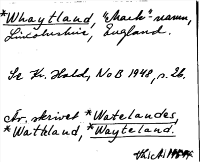 Bild på arkivkortet för arkivposten Whaytland