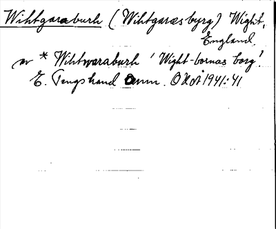 Bild på arkivkortet för arkivposten Wihtgaraburh