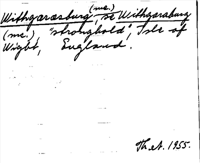 Bild på arkivkortet för arkivposten Withgæræsburg, se Withgaraburg