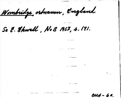 Bild på arkivkortet för arkivposten Wombridge