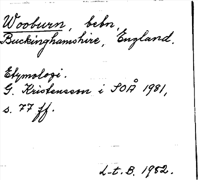Bild på arkivkortet för arkivposten Wooburn