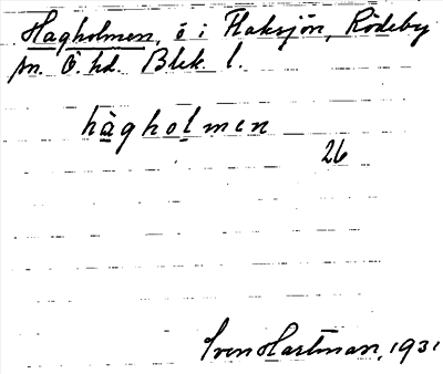 Bild på arkivkortet för arkivposten Hagholmen