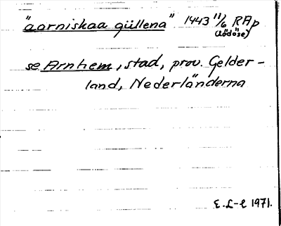 Bild på arkivkortet för arkivposten aarniskaa güllena, se Arnhem
