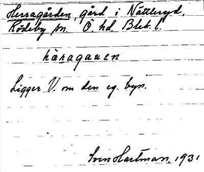 Bild på arkivkortet för arkivposten Herragården