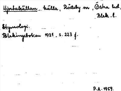 Bild på arkivkortet för arkivposten Hjortahällan