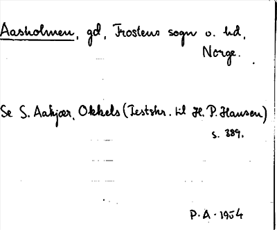 Bild på arkivkortet för arkivposten Aasholmen