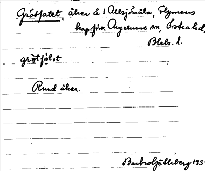 Bild på arkivkortet för arkivposten Grötfatet