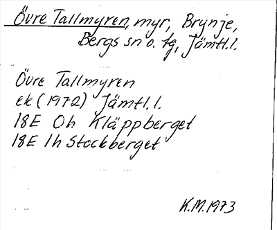 Bild på arkivkortet för arkivposten Övre Tallmyren