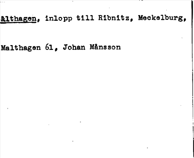 Bild på arkivkortet för arkivposten Althagen
