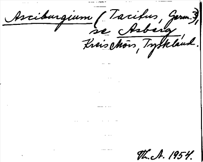 Bild på arkivkortet för arkivposten Asciburgium, se Asberg
