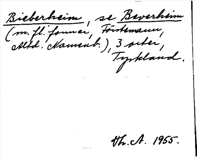Bild på arkivkortet för arkivposten Bieberheim, se Baverheim