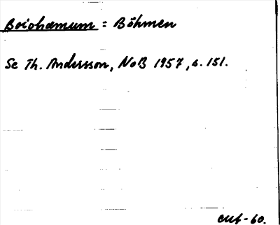 Bild på arkivkortet för arkivposten Boiohamum = Böhmen