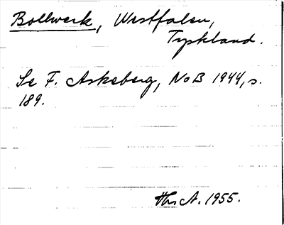 Bild på arkivkortet för arkivposten Bollwerk